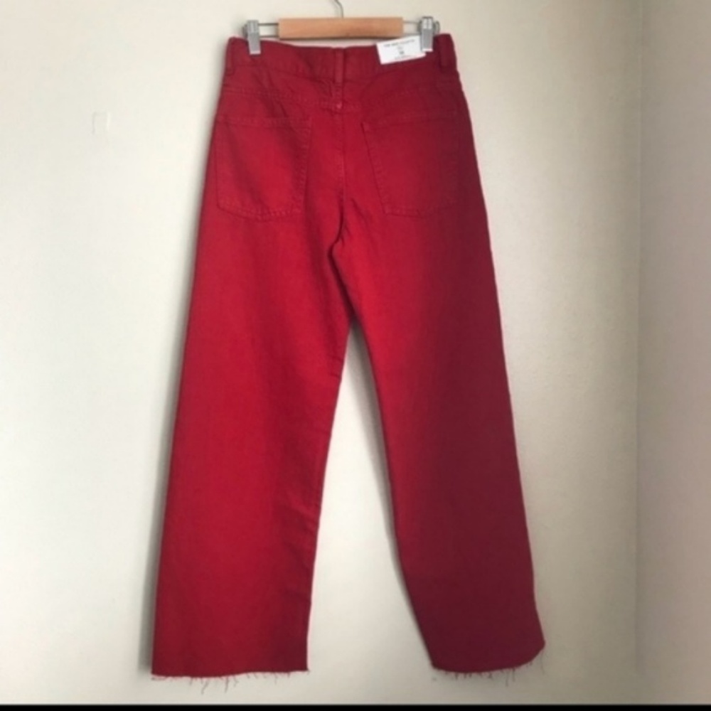 New Zara Woman Premium Denim Red Culottes - Picture 4 of 6